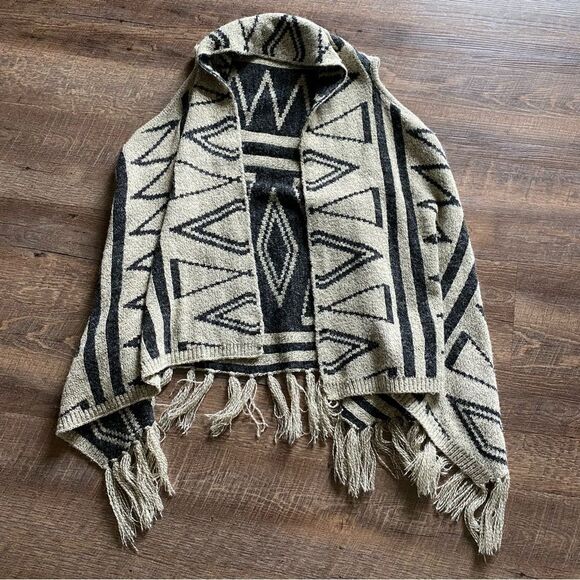 Dreamers Cardigan Sweater Vest Aztec Southwestern Poncho Reversible Small Medium - Picture 7 of 9